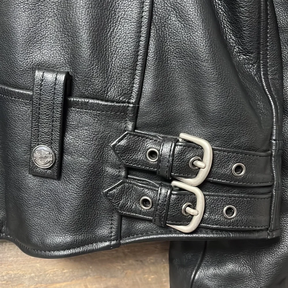 SOLD Harley Davidson Men’s Leather Flames Jacket M - Picture 8 of 8